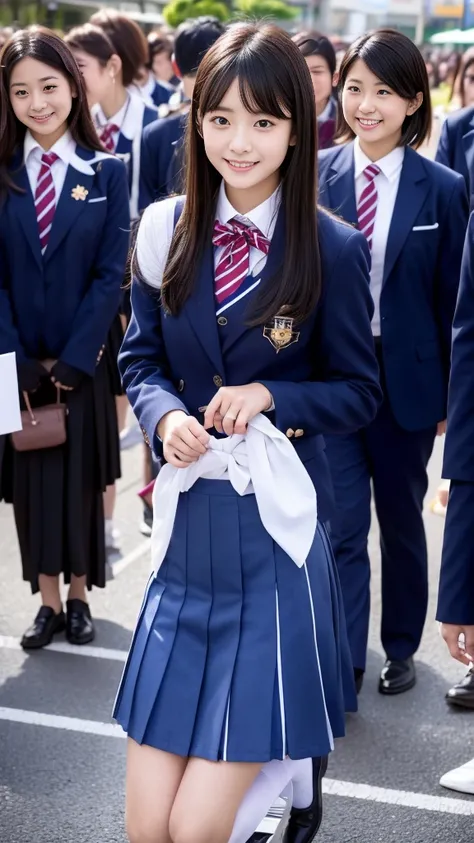 Center View、An Asian woman in a short skirt and bow tie is sitting on a train、Cute school girl、Japanese girls uniform、Wear Japan 、Japanese 、Surreal 、Dressed as a high school girl、Surreal 、Wear a uniform、Realistic school girl、Girl in uniform、Wear a uniform、...