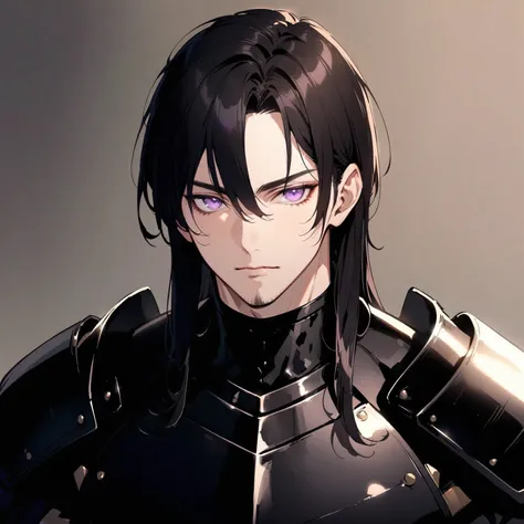 ((masterpiece)), (Anime character with long black hair and purple eyes), (Fantasy Handsome), Beautiful Swordsman, Expressionless, Delicate and beautiful face, (Anime handsome adult man), Male Anime Characters, Anime portrait of a handsome man, Portrait of ...