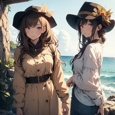 masterpiece, best quality, solo,1girl,looking at viewer,outdoor, cowboy shot,sea,anime style,
 anne