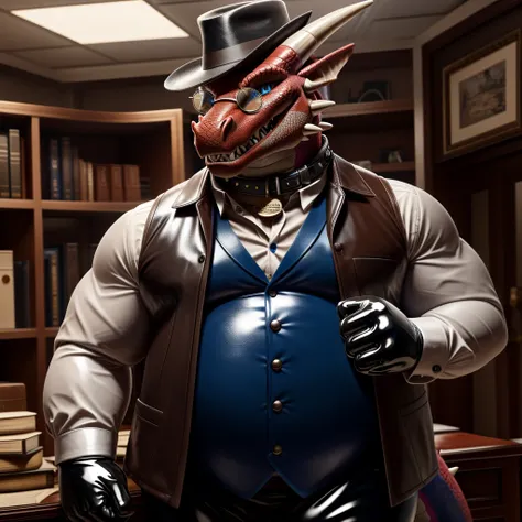 Solo, Male, fat, extremely obese, gentleman, dapper Professor Dragon, mob boss, blue eyes, (posing:1.3), (soft shading), 4k, hi res, ((detailed face, detailed)), looking at viewer, mouth wide open, dapper clothing, collared shirt with buttons, bowler hat, ...