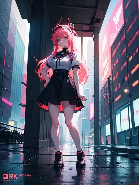 Anime girl in a dress and headband standing in front of a building, digital Cyberpunk anime art, Digital Cyberpunk - Anime Art, anime cyberpunk art, Cyberpunk Anime Girl, Cyberpunk Anime Girl mech, Anime Style 4k, Best anime 4k konachan wallpaper, Cyber , ...