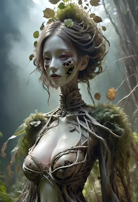 Girl made of dead plants, ((( big breast)))