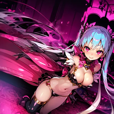 (masterpiece),(Highest quality),(Super detailed),(Best illustrations),(Best Shadow),(Absurd),(Detailed Background),(so beautiful), 16K, 4K, (so beautiful)Hatsune Miku, One person, alone, curvy, Big Breasts, , , , , fluorescent pink eyes, , , female masturb...