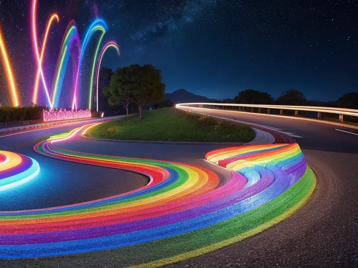 Rainbow Road、Curved Road、Wiggle、curve、miracle、Sparkling、Fantasy