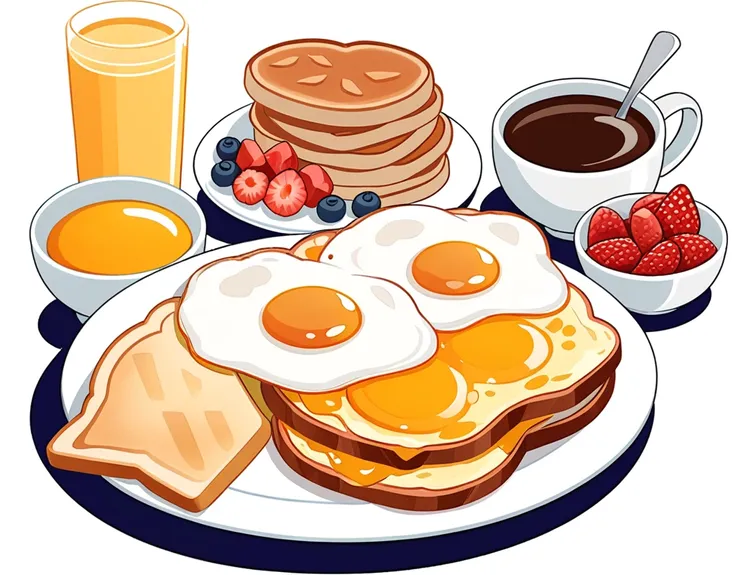 generate american breakfast（american breakfast）illustration