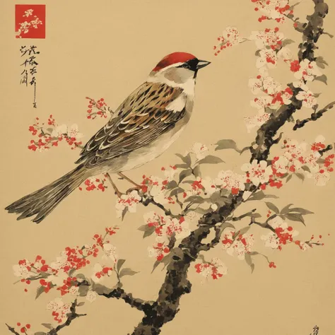 The art of Japan、sparrow