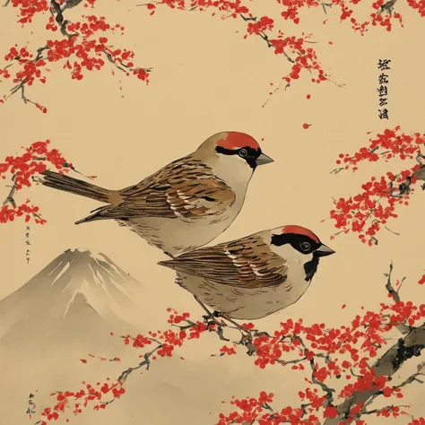 The art of Japan、sparrow