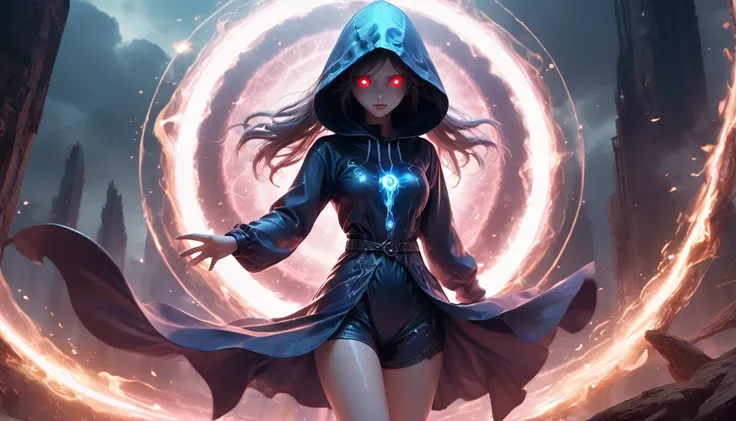 ((Dark)),epic,8k,fantasy,ultra detailed,Magic,((hood)),(hoodie),((((hair over one eye)))),((whole body, including legs)),((Standing)),(open thighs),(open legs)
casting spell,blackhole,menancing,((glowing eyes)) ((BLUE eyes)),((glowing)),((Bloom)),magnifice...