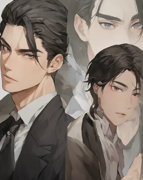 a close up of a person wearing a suit and tie, beautiful androgynous prince, delicate androgynous prince, handsome prince, handsome guy in demon slayer art, anime handsome man, inspired by Okumura Masanobu, handsome anime pose, manhwa, by Yang J, a handsom...