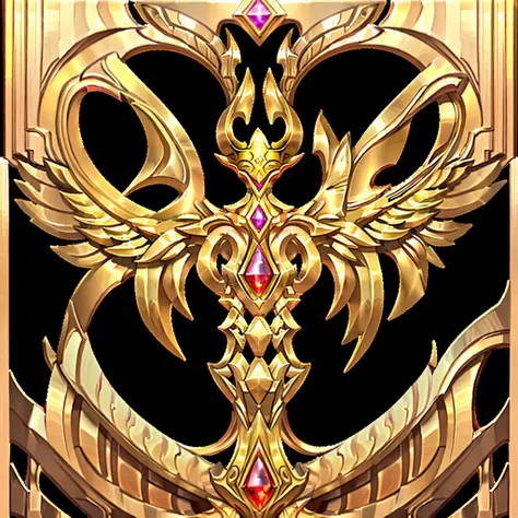 a majestic golden frame, adorned with a crown and wings, radiates with a warm glow, symbolizing victory and achievement. the cen...