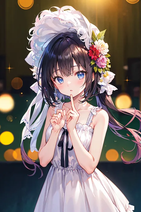 high quality、最high quality、Complete limbs、Ultra-high resolution、Shining Eyes、Full hands and fingers、Slender beauty、、Black Hair、White dress、White skin、beautiful、((最high quality)), (Very detailed), (High-definition CG synthesis 8K wallpaper), 高いly detailed, ...