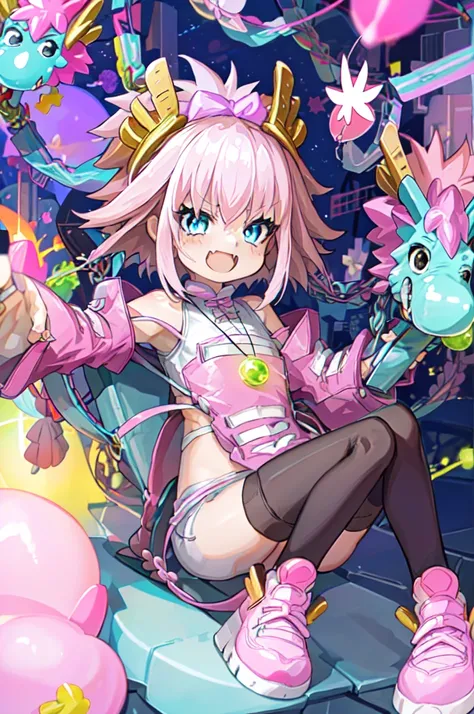 ((masutepiece, top-quality, Ultra-Details, anime)), super detailed skin, Beautiful detailed eyes, NineTattooDragonEliza, a picture of a pink haired girl, anime style scene, 1girl, pink hair, dragon horns, vagina, dragon girl, tail, blue eyes,