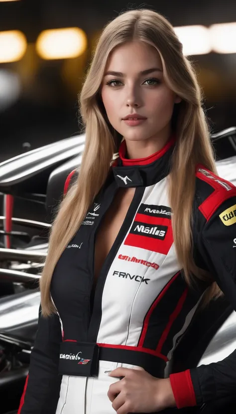 racer jumpsuit, ((black shirt)), formula 1 pilot, (full body, ultra-detailed),standing next to a formula 1 racing car, in front of the camera, ((perfect eyes, detailed eyes,realistic eyes)), (masterpiece, best quality, ultra-detailed, best shadow), high co...