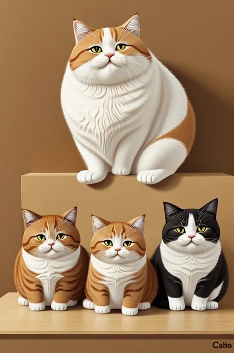 Collection of cute fat cats Animation