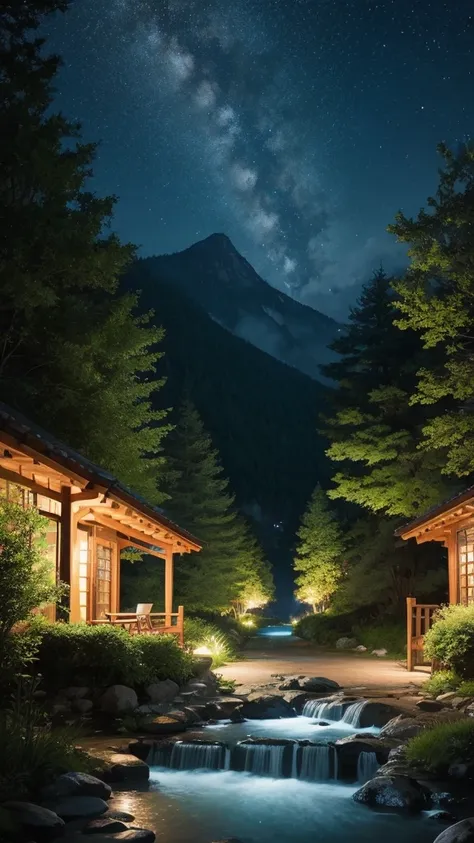 Night view、nature、relax、refresh、Illustration effect for posters and magazines, holiday