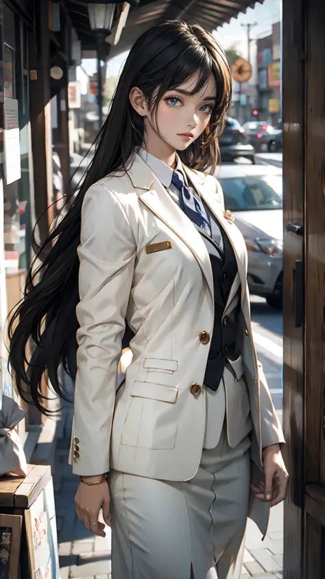 Long Hair, woman, suit, thin, Age 25, Japanese