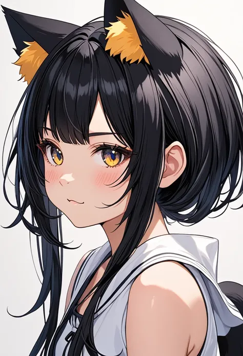 Black hair cat ears girl
