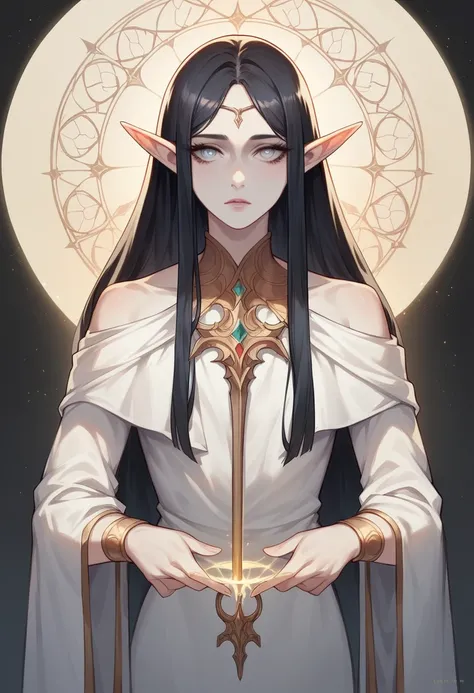 1girl,Ultra Detailed, Beautiful Beauty, Beautiful, Masterpiece, Best Quality, Elf, Epic, Fantasy, Pale skin, void black hair, fallen Priestess,otherworldly,darkness