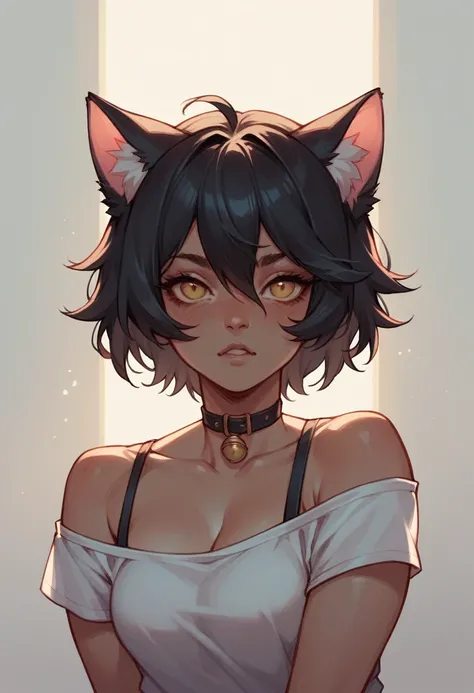 Black hair cat ears girl
