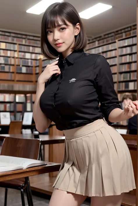 (((neat woman, perverted:1.9,hand on mouth,deep make up:1.8,touch own nipples over clothes:1.9,little pussy juice:1.9))),(((leaning forward on the table,huge breasts:1.8,kind big smile:1.8,blush:1.8,deep cheek:1.8))),please touch me,eat me,tempting viewer,...