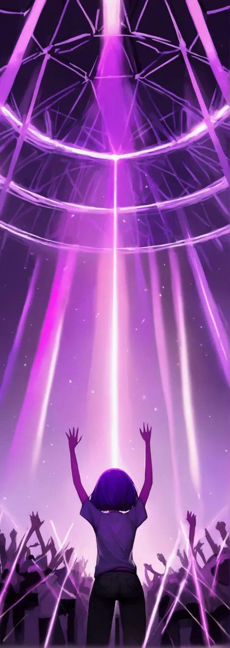 Spectators with their hands in the air, KpopRock, music, Concert Dome, Purple highlights, Laser Purple,  Soft light purple