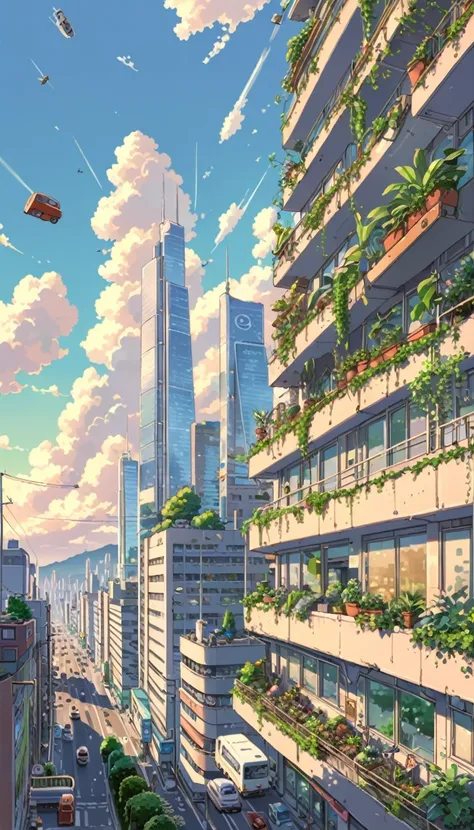 ((anime:1.4,illustration)),(masterpiece, top quality, best quality),(ultra-detailed, absolutely resolution),((16k, high res)). BREAK {lofi art, style of Laurie Greasley, style of Makoto Shinkai, anime aesthetic}, BREAK {Im looking down on a city in the fut...