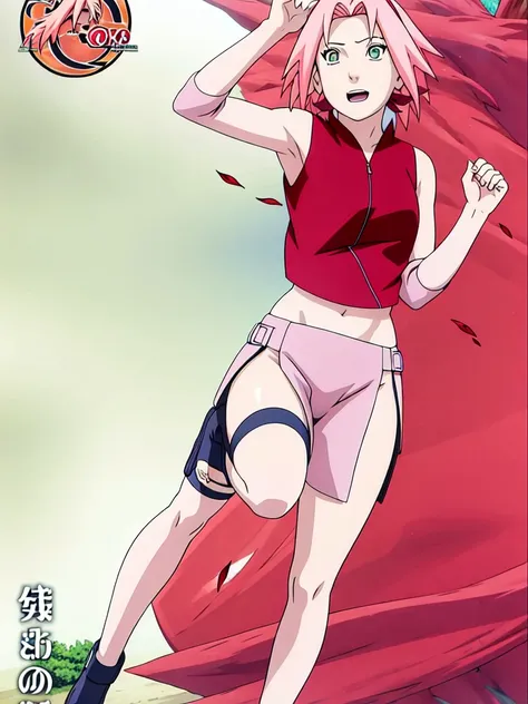 sakura haruno nude,wide hips,abdomen,sexy ,show your armpits,jump,on the tree,ipst, naked,torn shirt,full body,sleep, in the for...