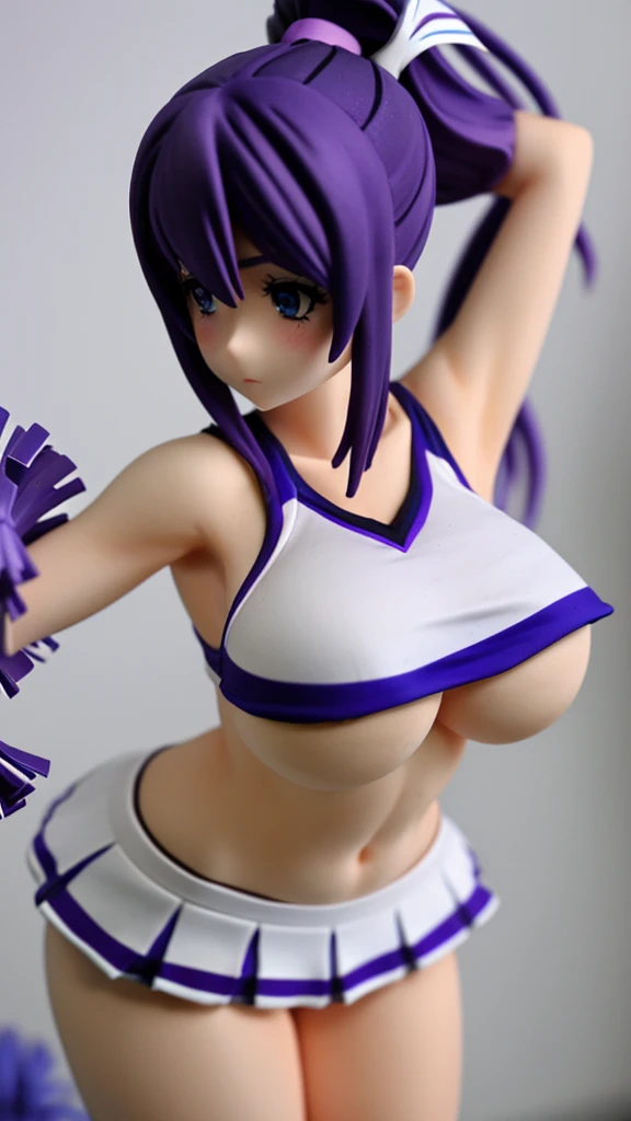 Cheerleader,Big Breasts,Purple Hair,ponytail,Blue Eyes