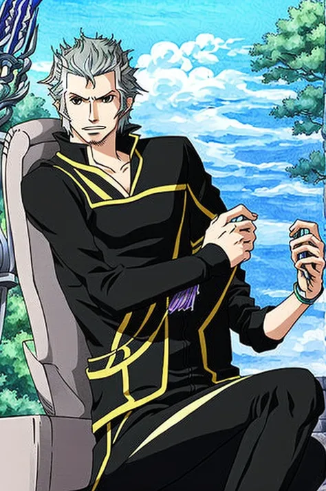 (best cuality), (masterpiece), 1 male, king regis from final fantasy xv, sitting on a throne