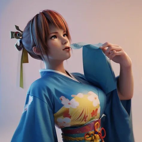 kasumi from dead or alive, blue kimono