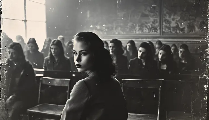 Mastermind young lady sitting on chair, a lots of followers 