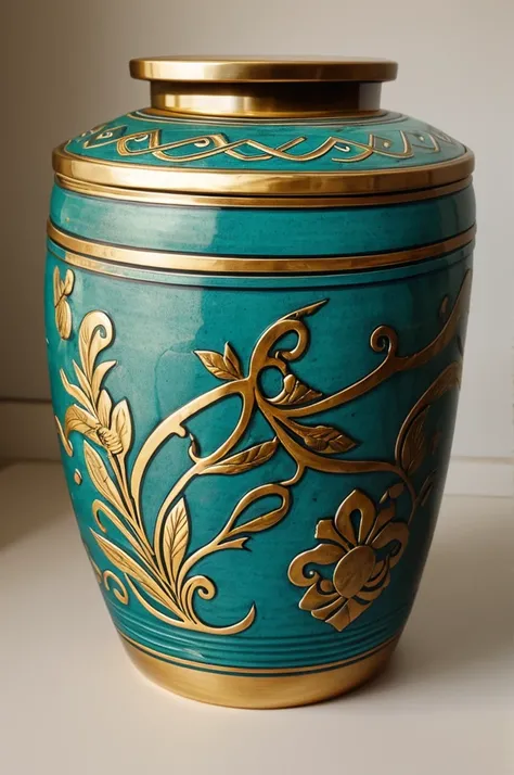 Image of skin product jar with Greek and exotic design
