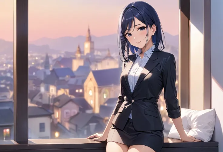 Love Live adult Kanan Matsuura, masterpiece, highest quality, gloss, clothing random, sensitive, beautiful background