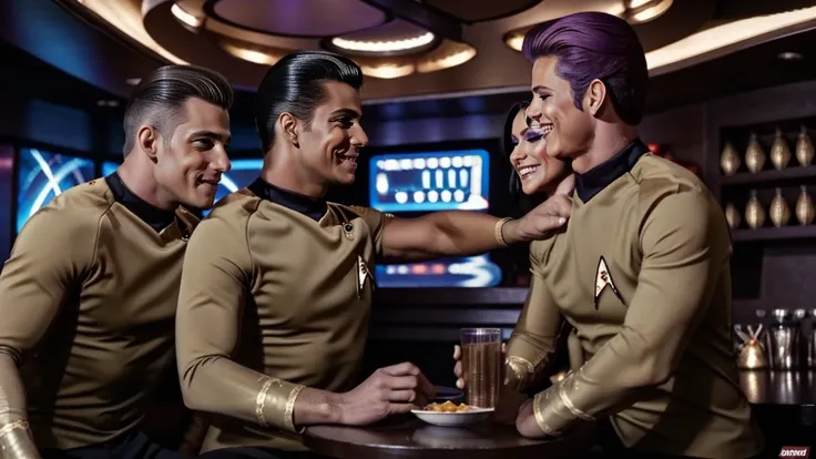 a fun sexy restaurant like hooters but with a futuristic star trek theme, flirty waiters and waitresses, sexy star trek uniforms...