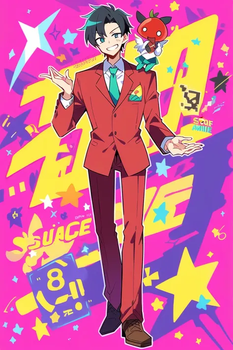 score_9, score_8_superior, sauce_anime, one boy,suit,smiling,whole body