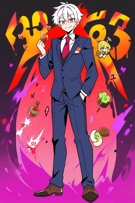 score_9, score_8_superior, sauce_anime, one boy,suit,smiling,whole body