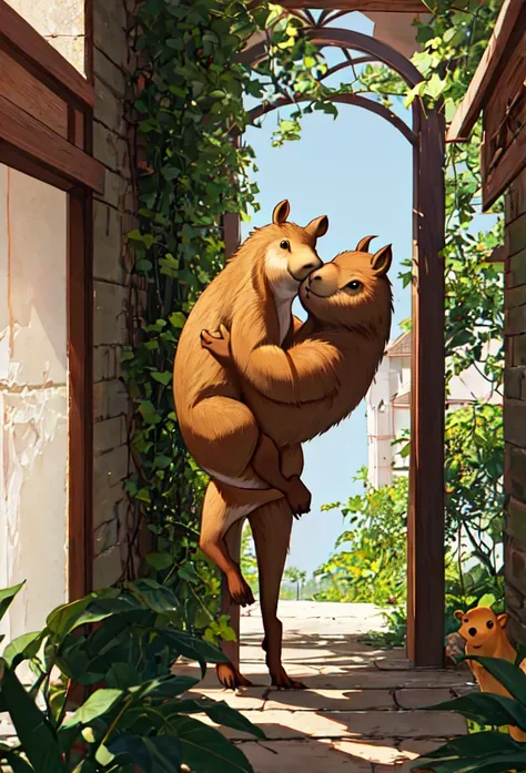 {safe:1.10}, best quality, masterpiece, highres, solo, {lisa_genshin:0.90}, full_body, hugging a capybara