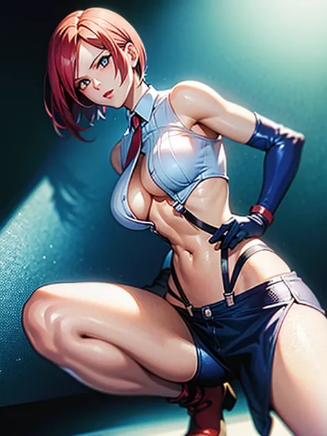 blue mary sexy kof female character without bra