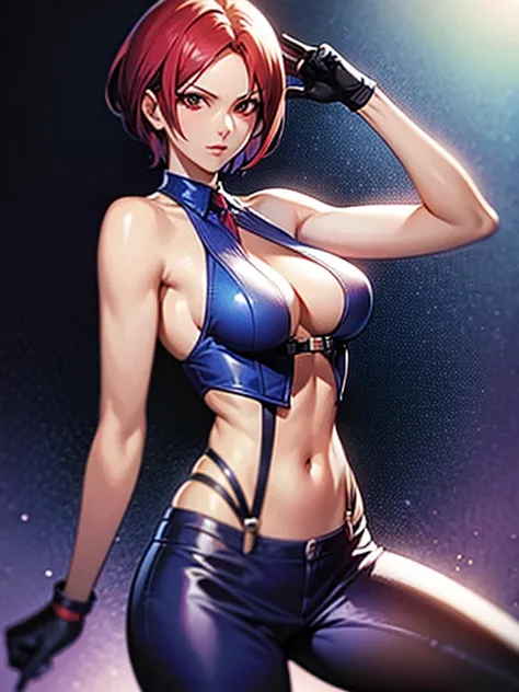 blue mary sexy kof female character without bra