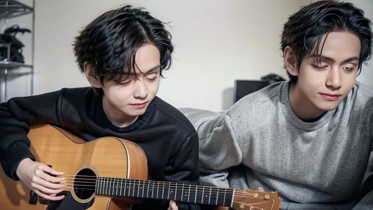 boy playing guitar