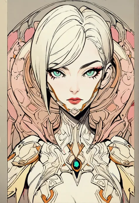 mercy from overwatch, character portrait, portrait, close up, concept art, intricate details, highly detailed, in the style of moebius, sexy outfit (high-detailed, 4k)