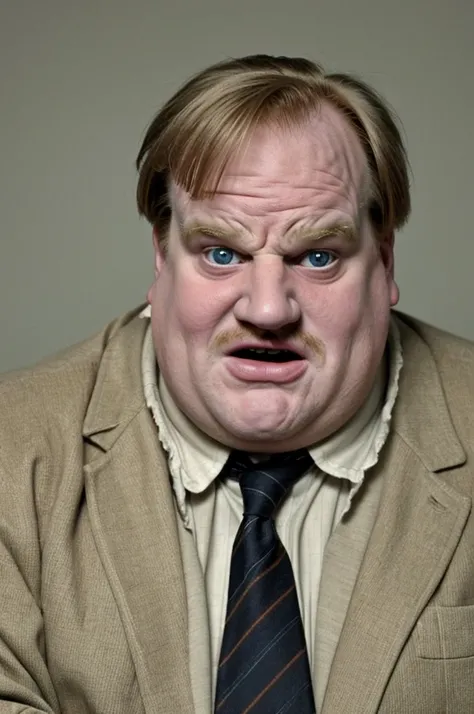 Very very old looking Chris Farley at 103 years old.