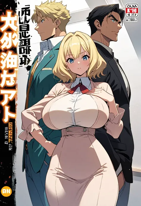 Cover of an anime called Pablo with a masculine, blond boy with big feminine breasts 