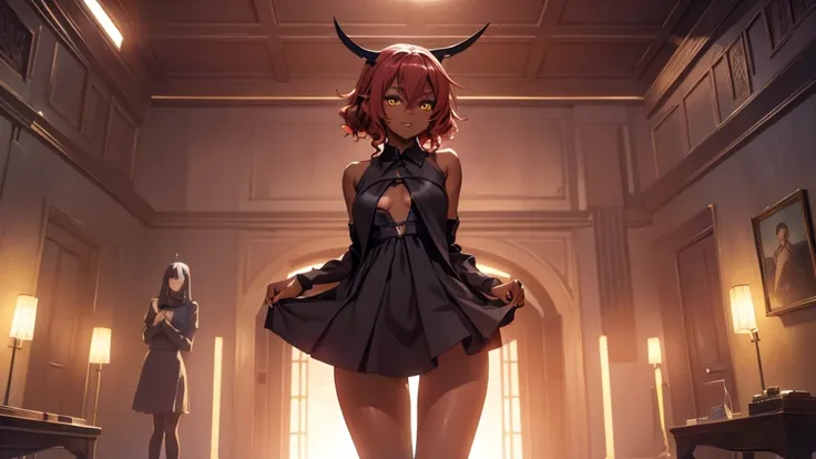 Best god quality, NO EXTRAS PEOPLE, no one in background, detailed, a dark room with moonlight shining in, no windows, dark bedroom, minimal lights, confident succubus girl, succubus in long dress, perfect anatomy, She is alone in a room at night, exposed ...