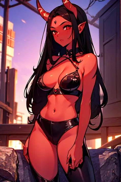 masterpiece, super detailed, high resolution, precision art, highly seductive anime girl. sexy and alluring, flawless dark red d...