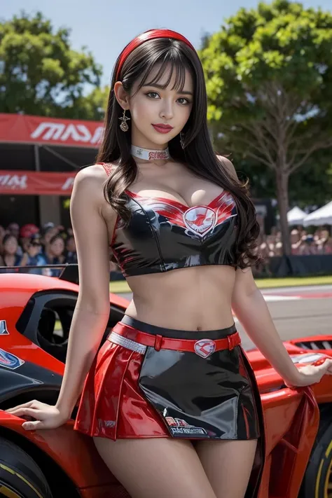 (masterpiece), ( motogp racing girls), (eyeliner:0.5),(blush:0.5), black hair, a faint smile, beautifully繊細な少女を指す, highly detail...