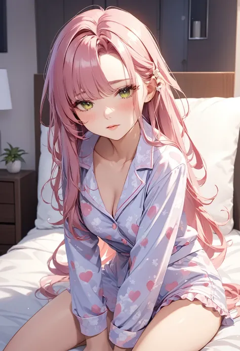 Sexy in pajamas ready to sleep, very sensual, unique with an incredible look at her apartment