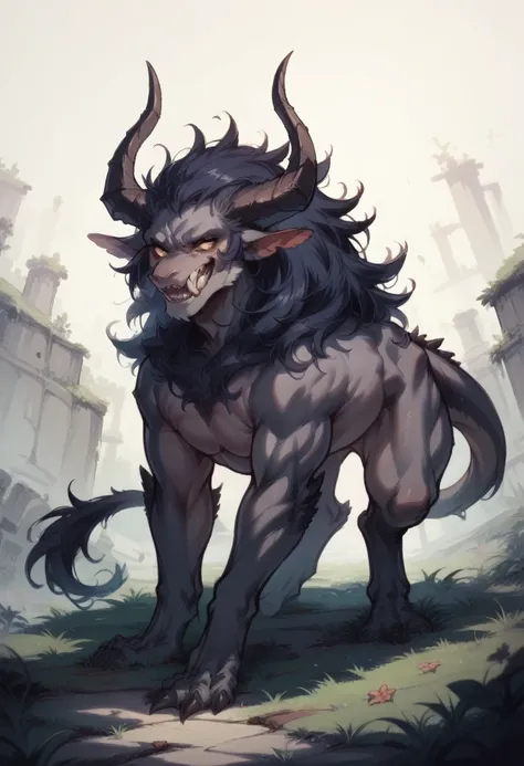 Behemoth black quadrupedal monster 