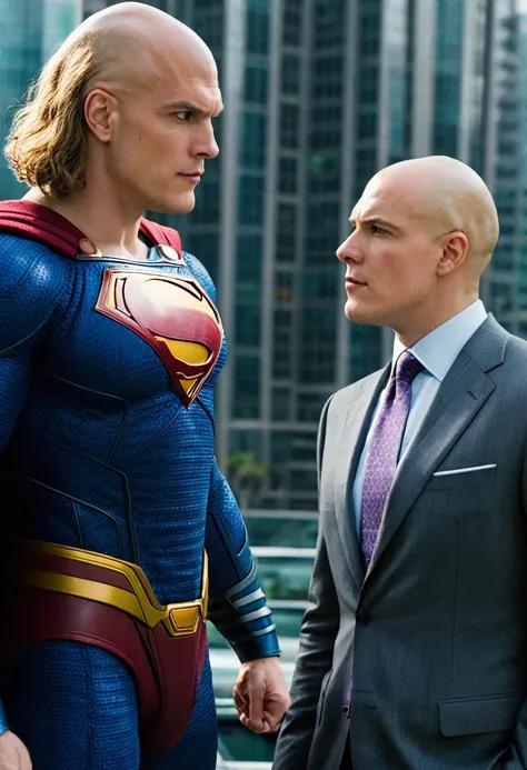 A high-quality photo of Lex Luthor&#39;s entire body, played by Michael Rosenbaum, is a man of medium to tall height, with about 1,83 meters (6 feet) Tall. He has a slim and muscular build, reflecting care for your physical appearance. One of his most stri...