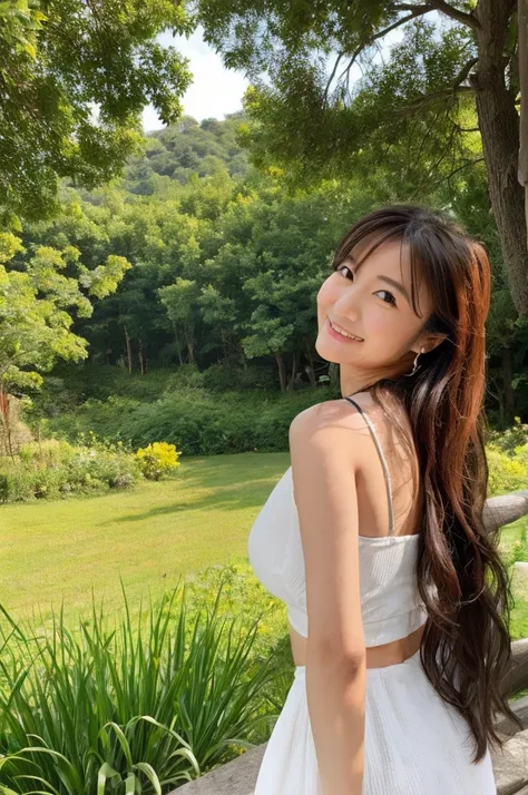 ((highest quality)), ((masterpiece)), (detailed),perfect face,japanese,landscape,mature woman,upper body